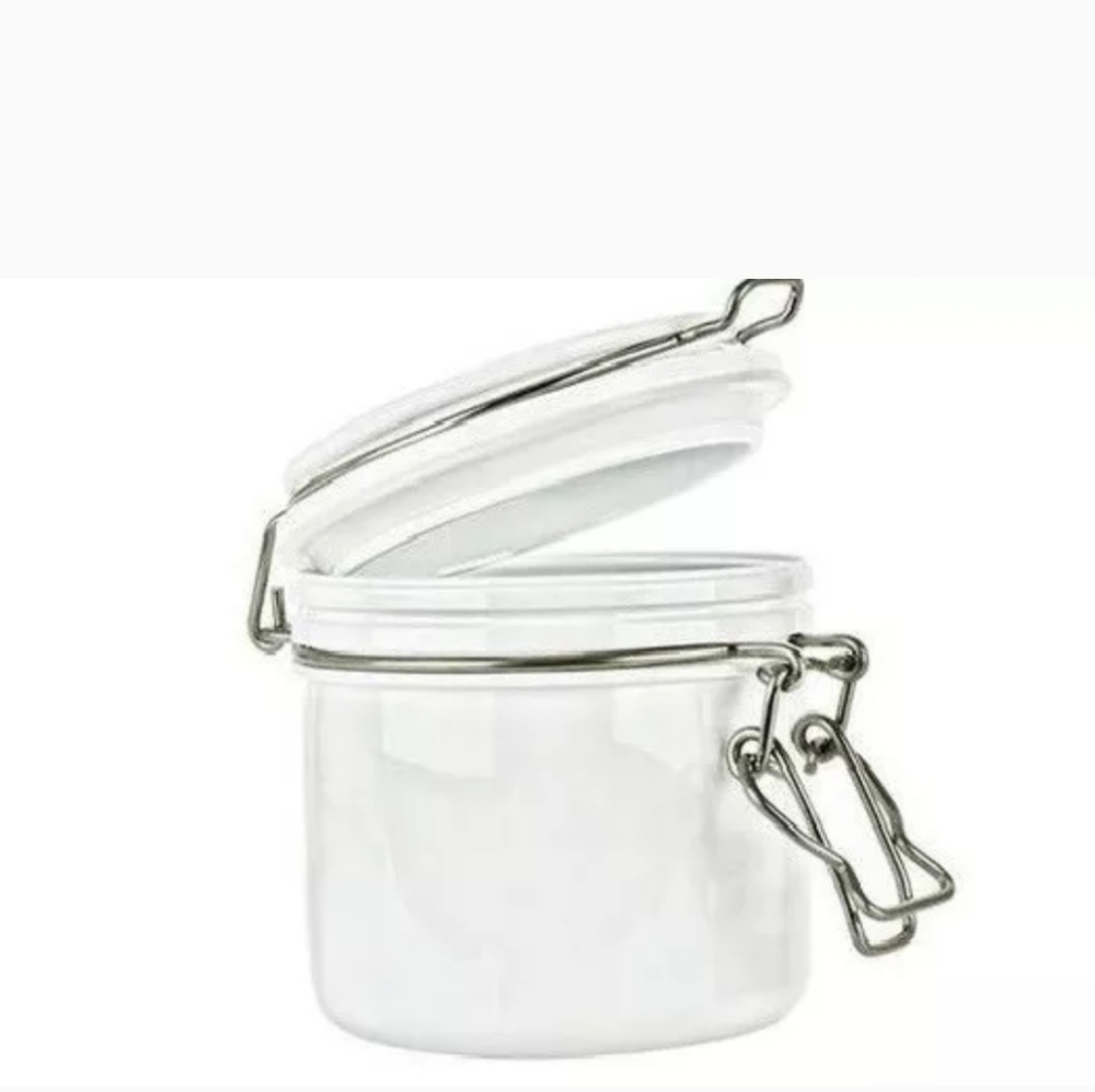 12 plastic bail jars white